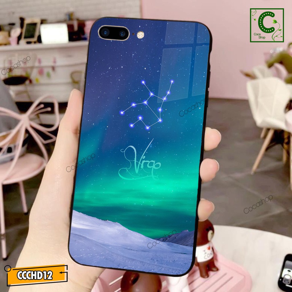 Ốp lưng iphone mặt kính cung hoàng đạo - Cung Xử nữ - 6/6plus/6s/6splus/7/7plus/8/8plus/x/.....