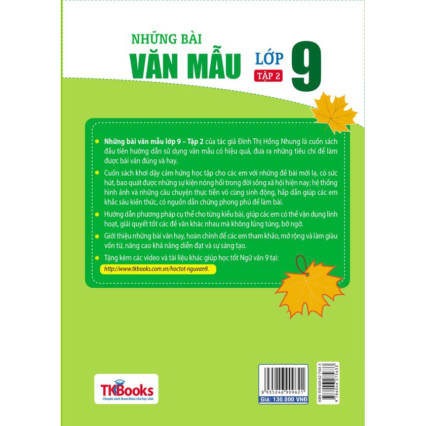 Sách Những Bài Văn Mẫu Lớp 9 Tập 2