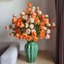 Hoa giả cao cấp - Thu trà chuông 1 cành 4 nhánh 7 bông decor trang trí lọ thủy tinh, bình gốm sứ