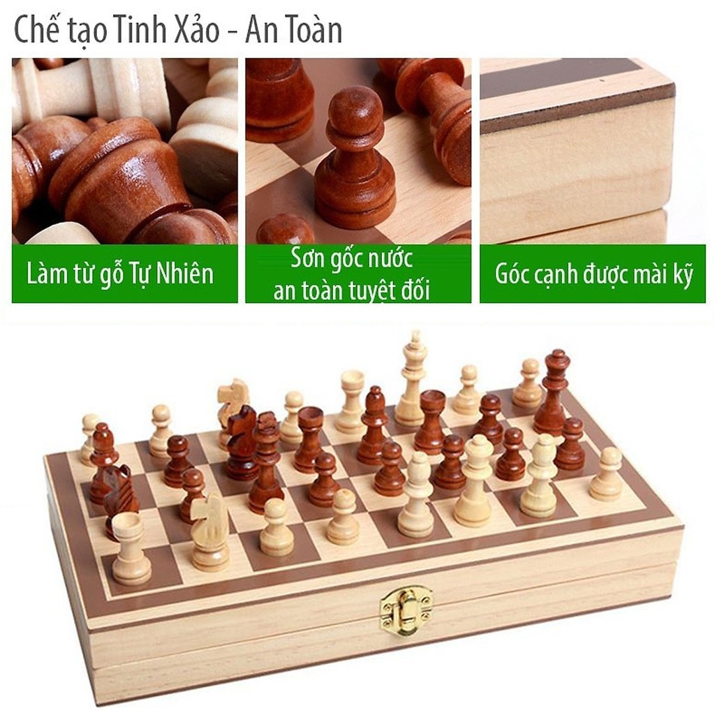 Ảnh Bộ Cờ Vua Bằng Gỗ Tự Nhiên Có Phân Loại Nam Châm Cao Cấp Chính Hãng Amalife 3