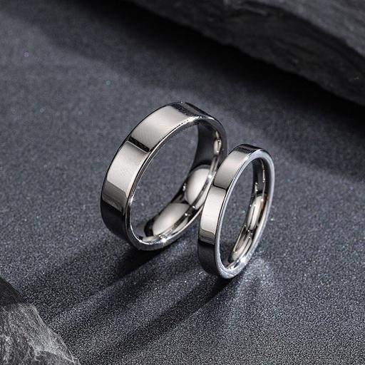 Nhẫn Tròn Unisex Thời Trang Nam Nữ Titan - Nhẫn Trơn Plain Ring Màu Bạc Không Gỉ - Plain Ring - Horizon