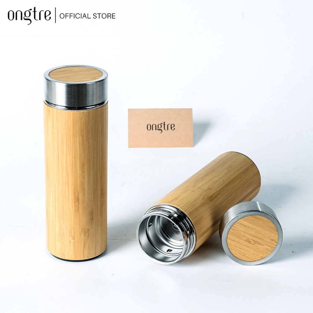 Ảnh Bình giữ nhiệt ONGTRE vỏ tre du lịch, tiện lợi 350/500ml 1