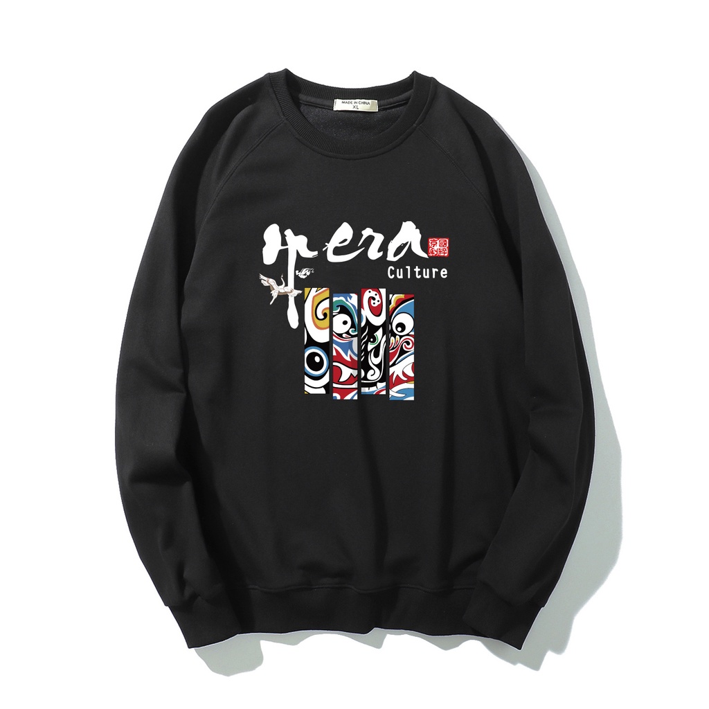 Áo Sweater Unisex HappyFamily OPERA Chất Cotton 100 Cao Cấp-3 Màu Trắng/Đen/Xám Trẻ Trung