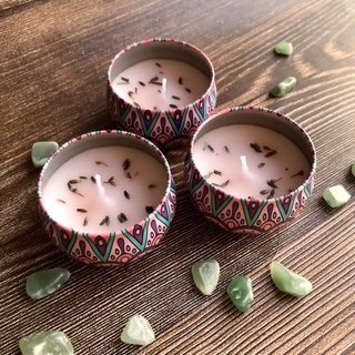Nến Thơm Decor Hoa Khô Hộp 100ml Hương Hoa Thiên Nhiên