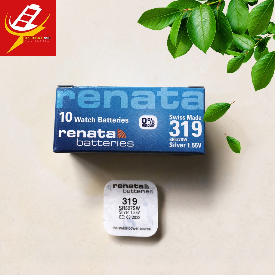Lotto 20 Batterie Orologio Renata 319 (SR527SW) - 1,55V Ossido D'Argento - Made In Switzerland