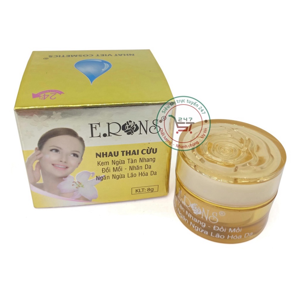 Kem Nám Tàn nhang Trắng da mờ Thâm Đồi mồi Nhăn da Ngăn ngừa lão hóa da ERons 6.8g (Vàng-Xám)