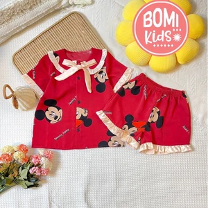 Đồ Bộ Bé Gái Pijama Lụa Cao Cấp Tay Ngắn_BM06
