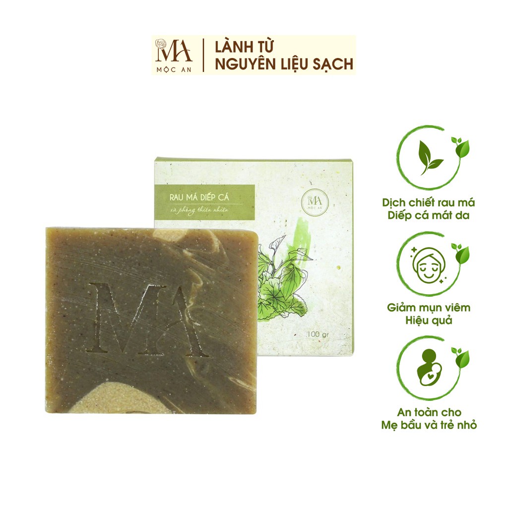 Mô tả Xà Bông Thiên Nhiên Mộc An Rau Má Diếp Cá Chăm Sóc Face & Body-Giảm Mụn Viêm, Làm Sạch, Sáng Da 100g - 3