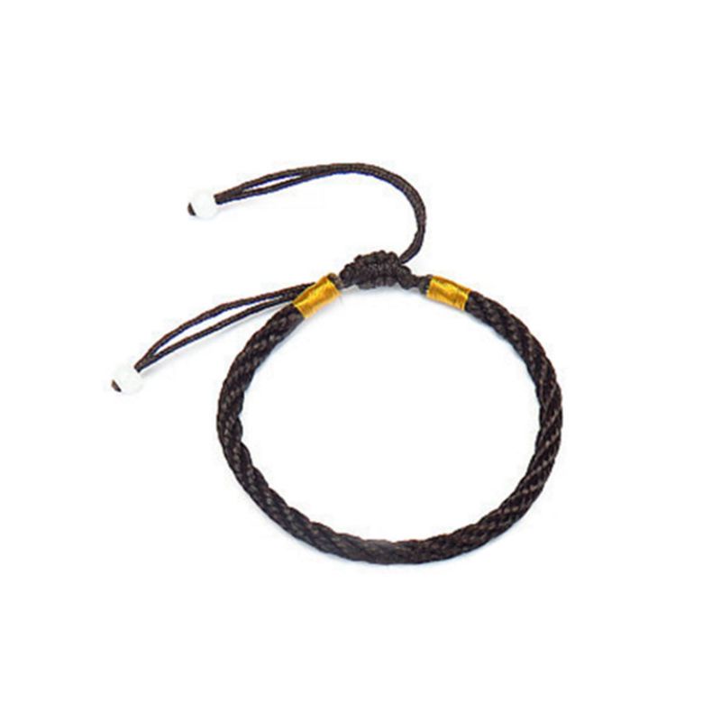 Vòng tay bện dây thừng handmade điều chỉnh được trang trí cầu may mắn dành cho các cặp đôi nam nữ