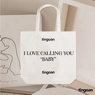 TINGOAN® - Túi tote có dây kéo khóa trắng tingoan