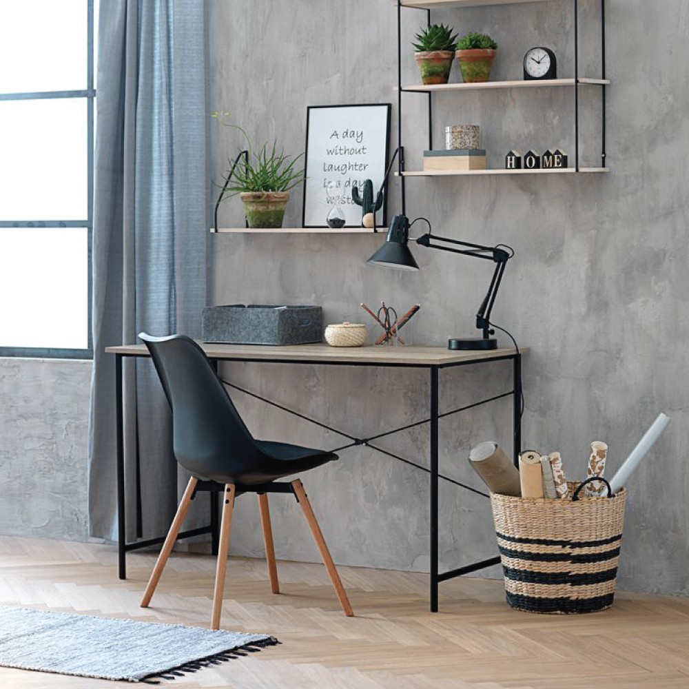 Ảnh Bàn làm việc | JYSK Vandborg | gỗ công nghiệp khung kim loại xám/đen | 120x75x60cm 3