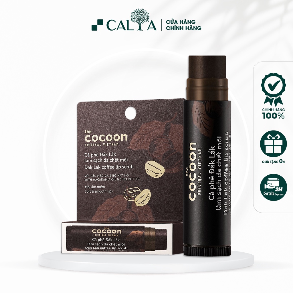 Son Tẩy Tế Bào Chết Môi Cocoon Cà Phê Đắk Lắk Dưỡng Môi Căng Mịn, Làm Hồng Môi - Dak Lak Coffee Lip Scrub 5g
