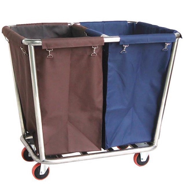 Xe đẩy khách sạn xe đồ vải 2 ngăn XDDV-4