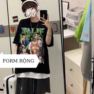 Áo thun nữ form rộng - Áo phông unisex nam nữ tay lỡ Min Room phong cách Billie Eillish