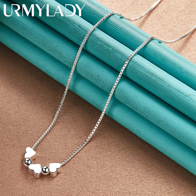 Vòng cổ Bạc 925 Mặt Hình Trái Tim Thời Trang Cho Nữ