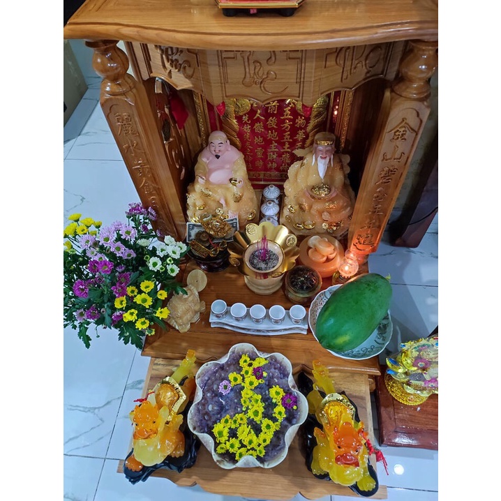 (size phi(16cm,20cm,24cm)Bát thả hoa tụ thủy minh đường phát tài,thần vật trên ban thờ thần tài