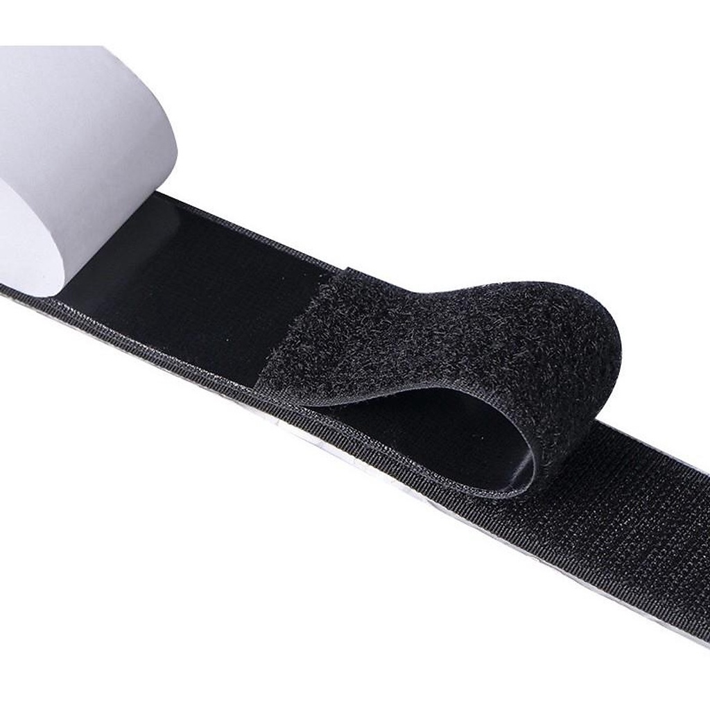 Băng dán lông gai mặt mặt sau có keo, băng Velcro dán xé, băng dính gai , khóa nhám có keo dán (bán theo m dài)