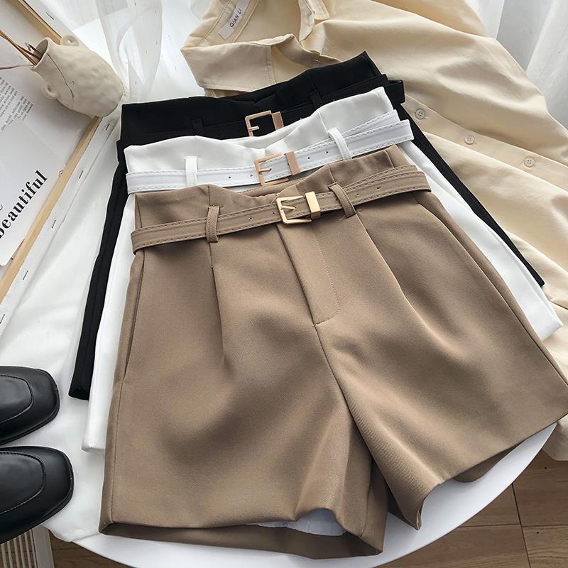Quần short đùi nữ không đai cạp cao chất liệu tuyết mưa 555