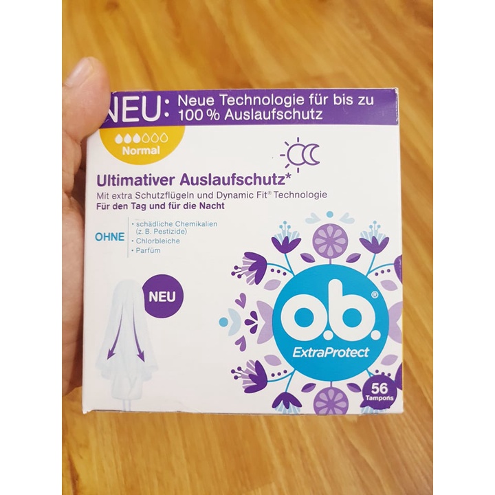 Băng vệ sinh Tampon Ob Extra Protect tag+Nacht Normal 56c 3 giọt - Đức ...