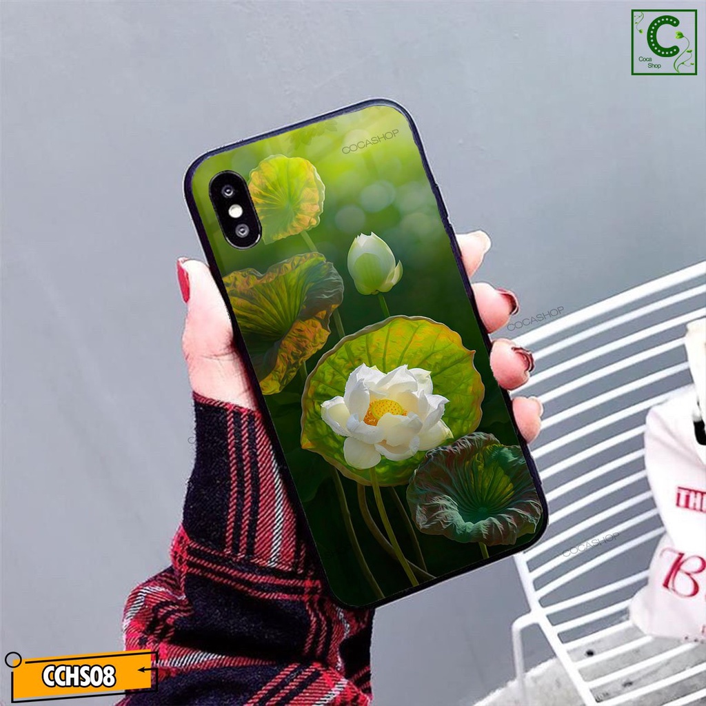 Ốp lưng iphone mặt kính in hình siêu đẹp  - Đóa sen trắng tinh khôi - 6/6plus/6s/6splus/7/7plus/8/8plus/x/.....