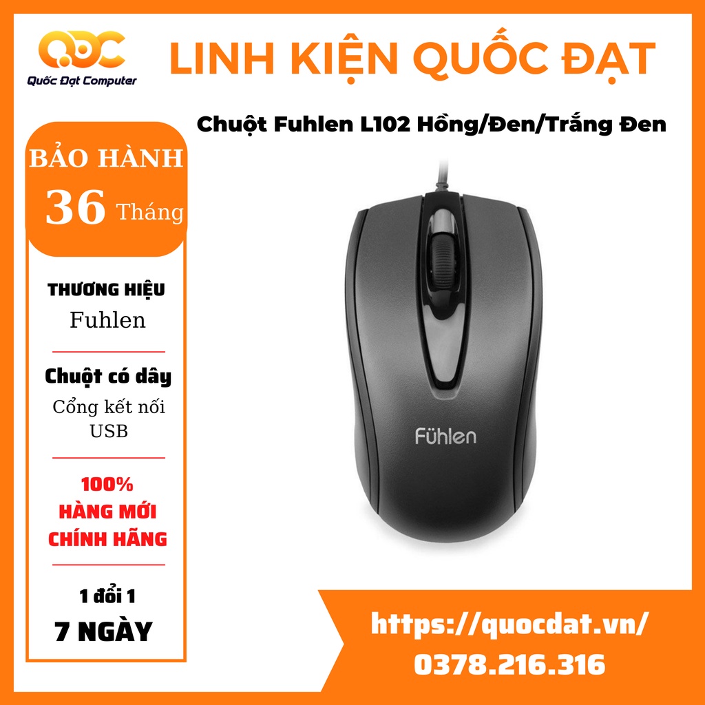 Chuột Fuhlen L102 Đen/Trắng Đen/Hồng Hàng Chính Hãng - BH 24 tháng ...