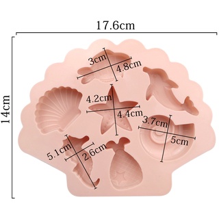 Khuôn Silicon 3D Làm Ốc Sao Biển 3D Sáng Tạo Trong Resin, Thực Phẩm