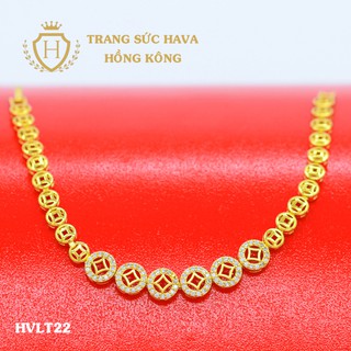 Lắc Tay, Vòng Tay Nữ Kim Tiền May Mắn Đính Đá Xi Mạ Vàng Non Cao Cấp - Trang Sức Hava Hong Kong