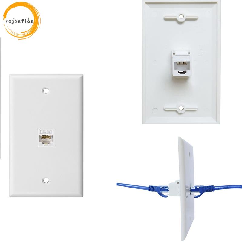 [Còn hàng] Tấm tường Ethernet 1 cổng, Tấm tường Jack Keystone với RJ45 Keystone Nữ sang Nữ Khớp nối nội tuyến