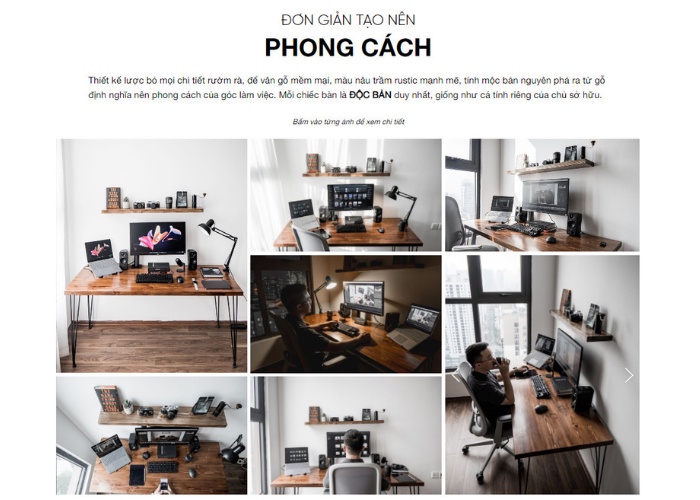 Mô tả Bàn làm việc văn phòng FEGO bằng gỗ tự nhiên nâu sẫm rustic kết hợp chân hairpin hiện đại - 3