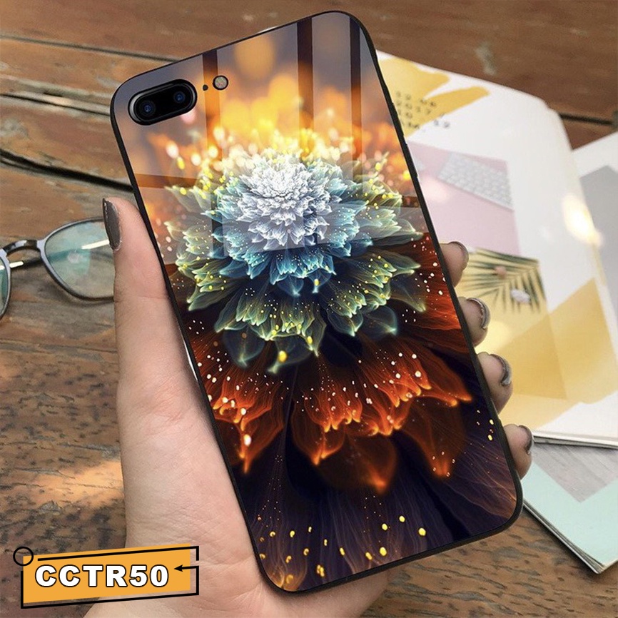 Ốp iPhone Mặt Kính Nano Dẻo - Ốp Hoa Lá Huyền Ảo Cực Đẹp