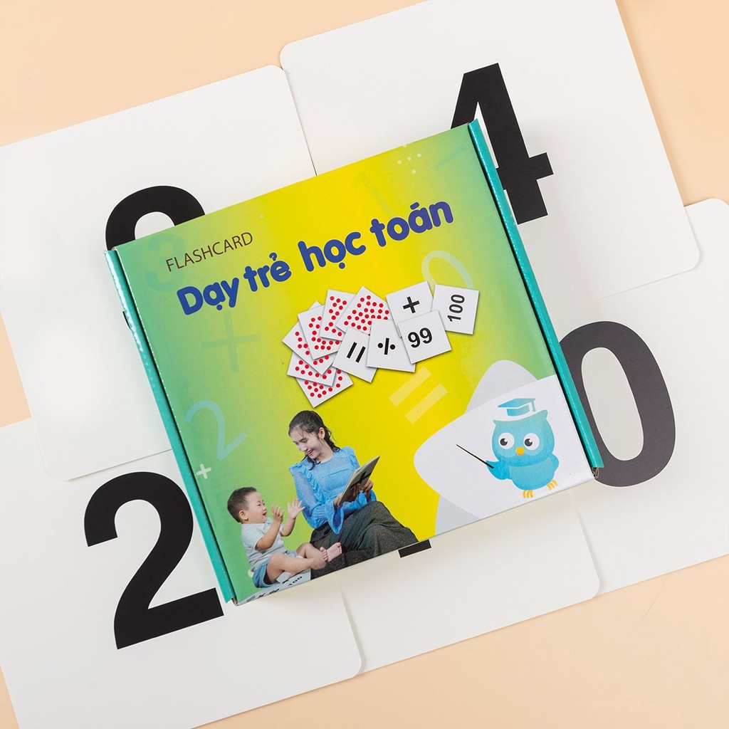 Bộ 109 thẻ Flashcard Dạy Trẻ Học Toán Glenn Doman- thẻ học thông minh phát triển tư duy logic cho trẻ từ 0-6 tuổi