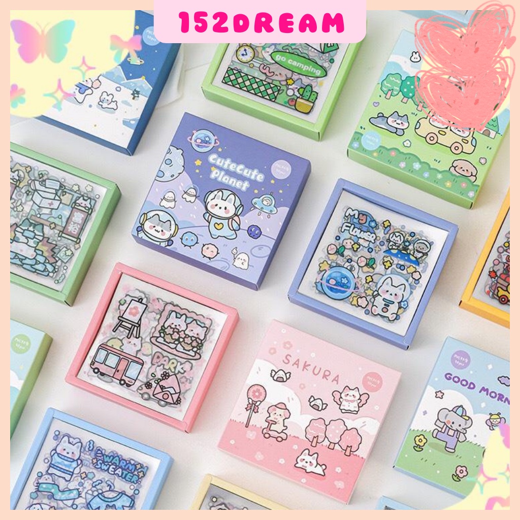 Set 10 tấm sticker hình dán pvc cao cấp chống nước với nhiều hoạ tiết ...