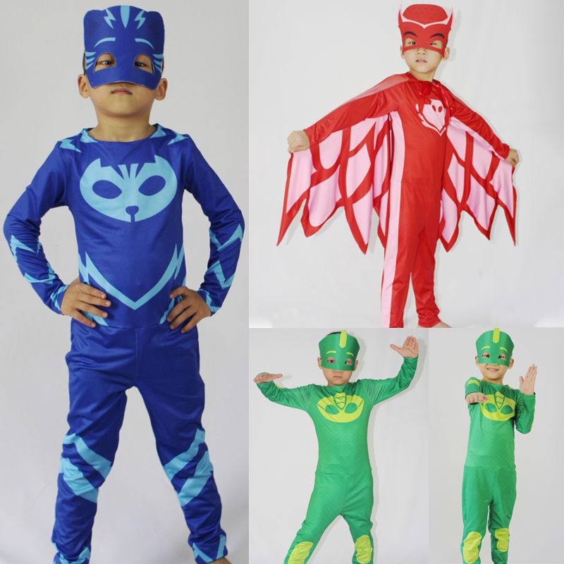 NobleKids PJ Mặt nạ Trang phục Catboy Owlette Gekko Áo liền quần Halloween Fancy Dress