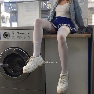 [Có sẵn] WHITE ANGEL LEATHER SNEAKERS - GIÀY THỂ THAO TRẮNG MÓC DÂY đế 5cm (Ảnh thật shop tự thực hiện)