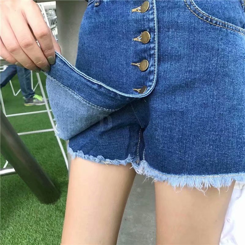 Ảnh Quần Short Denim Lưng Cao Dáng Rộng Thời Trang Mùa Hè Phong Cách Hàn Quốc Cho Nữ 2