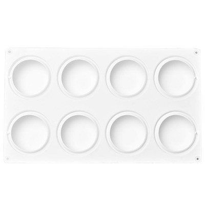 Khuôn silicon 8 ô dạng tròn dùng làm đồ ngọt đa năng tiện dụng