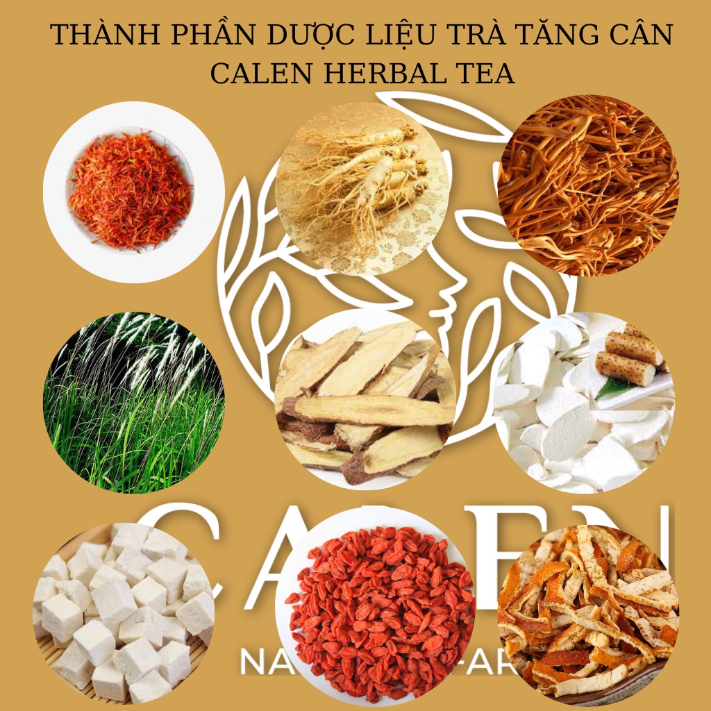 Trà túi lọc hỗ trợ tăng cân tăng cơ Calen không tích nước, không phù nề, hiệu quả sau 1 tháng sử dụng bịch 30 lọc