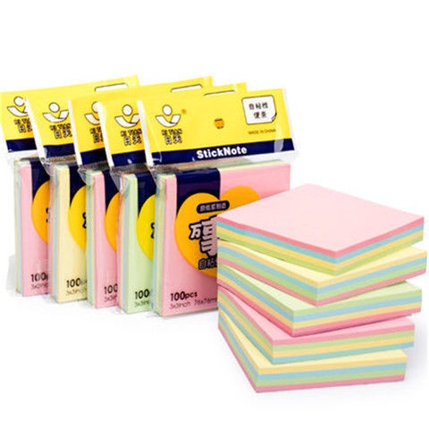 Tập 100 tờ giấy note có keo dán nhiều màu sắc dành cho học sinh ...