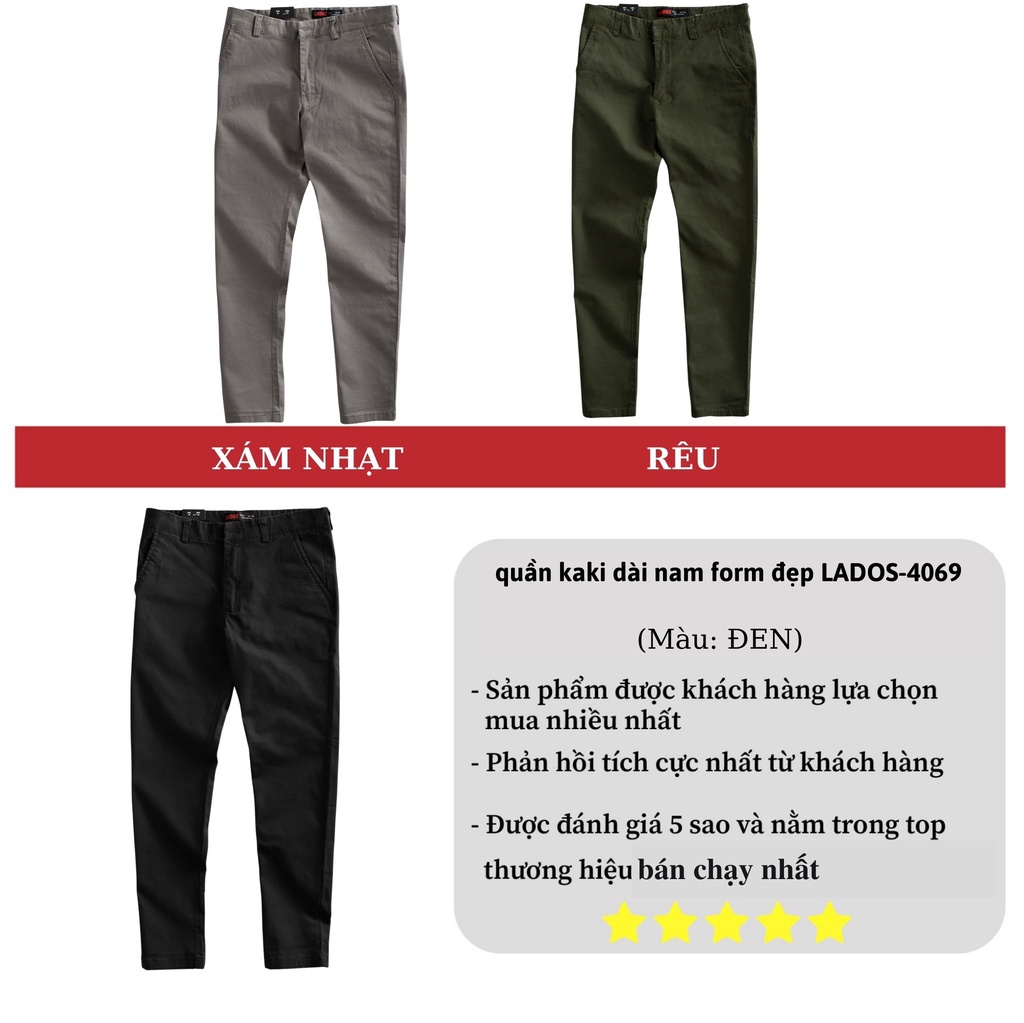 Mô tả Quần kaki dài nam cao cấp form đẹp LADOS-4069 vải kaki co giãn, không bay màu - 3