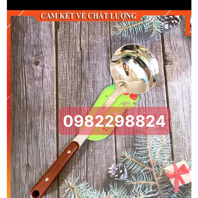 Vá canh inox cán gỗ cao cấp Cherry | Shopee Việt Nam