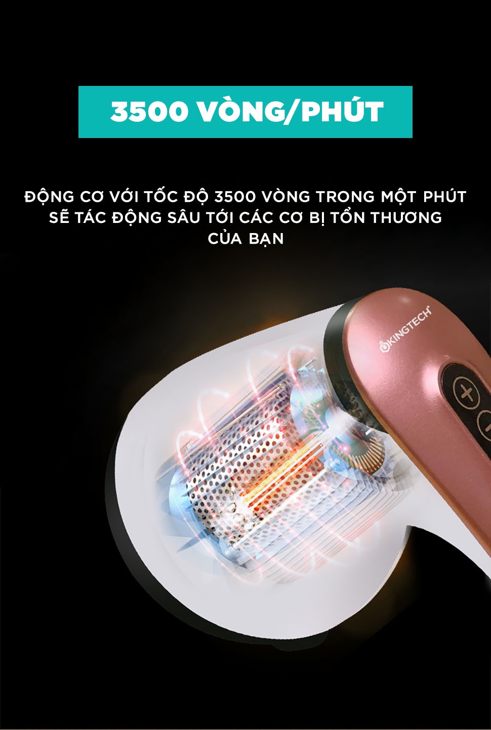 Mô tả Máy Massage Cầm Tay Dành Cho Chị Em KINGTECH YT-1803 - Mát Xa Toàn Thân Đa Năng, Chuyên Sâu Cho Eo Bụng, Cổ - Chính Hãng - 5