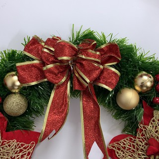 Nhiều mẫu Vòng hoa Giáng Sinh - vòng hoa Noel - Vòng nguyệt quế trang trí Noel khung sắt, mây gắn hoa cao cấp cỡ đại