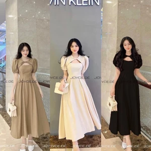Váy Kaki Xoắn Cổ Dáng Dài 4 Màu Siêu Xinh Có Ảnh Thật