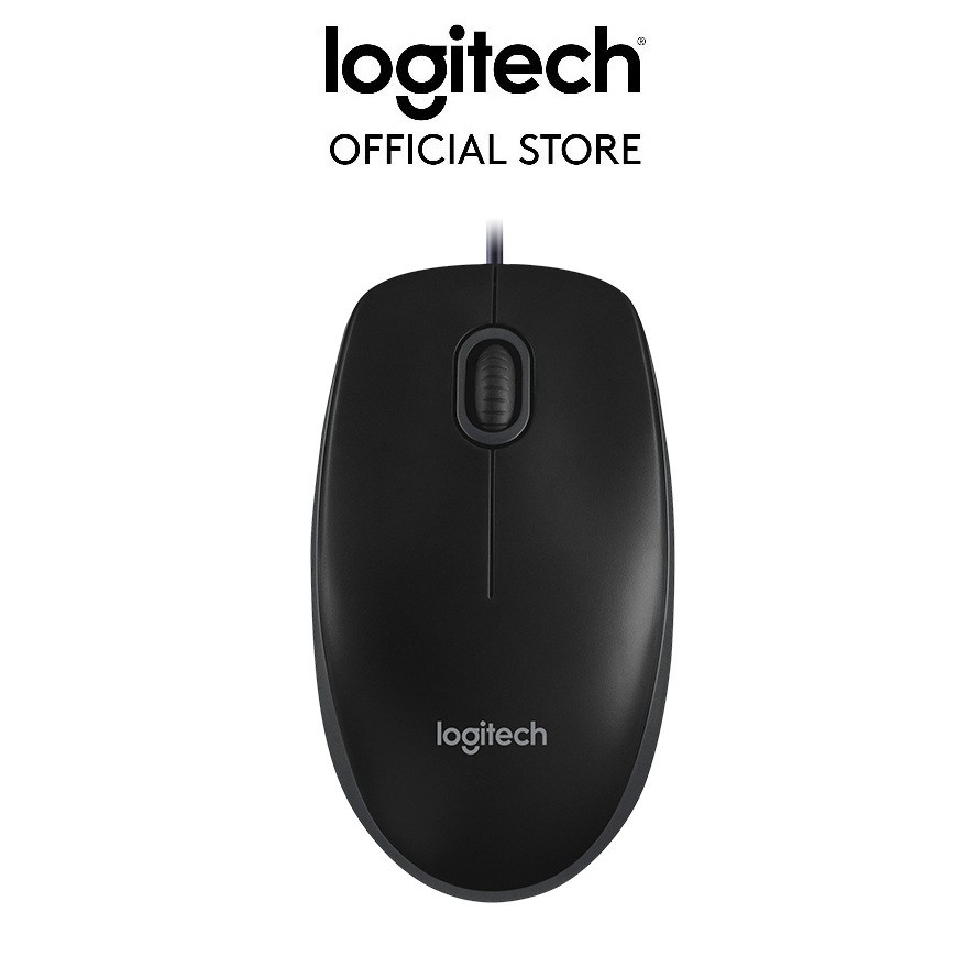 Chuột có dây Logitech B100 – Dây dài 1m8, thiết kế ôm tay, thuận cả 2 tay