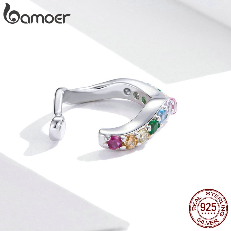 1 Khuyên Tai bamoer 925 Bằng Bạc Thật Phong Cách punk Thời Trang Unisex sce894