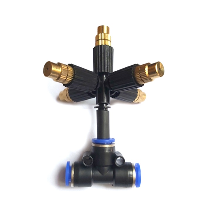 Béc tưới phun sương 5 hướng đầu đồng (Tùy chọn chân nối), đầu nối 6mm, 8mm, 21mm...