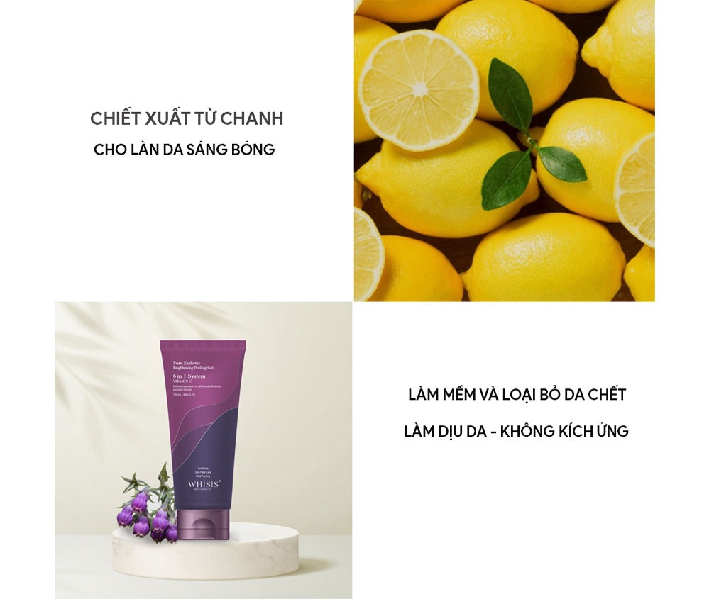 Mô tả Tẩy Tế Bào Chết Da Mặt Vitamin C 6in1 Hàn Quốc WHISIS Pure Esthetic Brightening Peeling Gel Sáng Đều Màu Da 120ml - 2