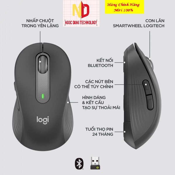 Chuột không dây Logitech M650L Silent Wireless Đen | Shopee Việt Nam