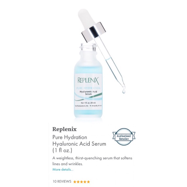 Serum cấp nước Replenix Pure Hydration Hyaluronic Acid 30ml Shopee