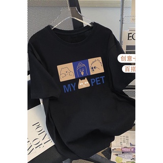 Áo thun HIIXIIVI 100% cotton tay ngắn cổ tròn in hình thời trang mùa hè phong cách Hàn Quốc 2022 dành cho nữ
